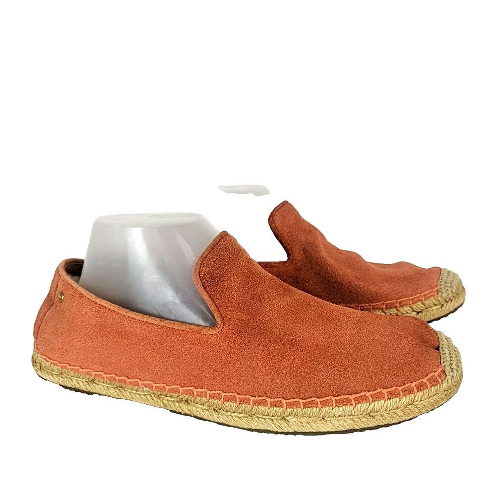 Ugg Orange Suede Sandrinne 2 Espadrille Loafer Flats Women Size 9.5